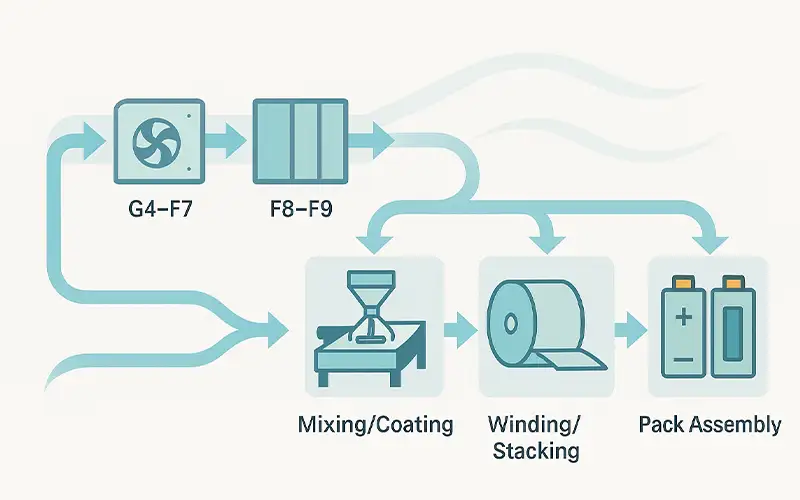 Air Filtration for Lithium Battery Production Safety