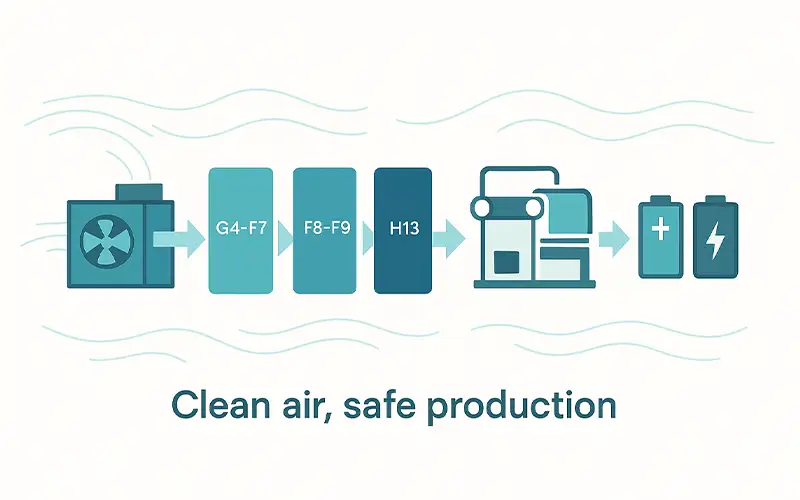 Air Filtration for Lithium Battery Production Safety