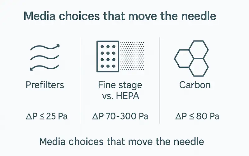 Choosing media for metros ePM1 prefilters fine filters and carbon layers